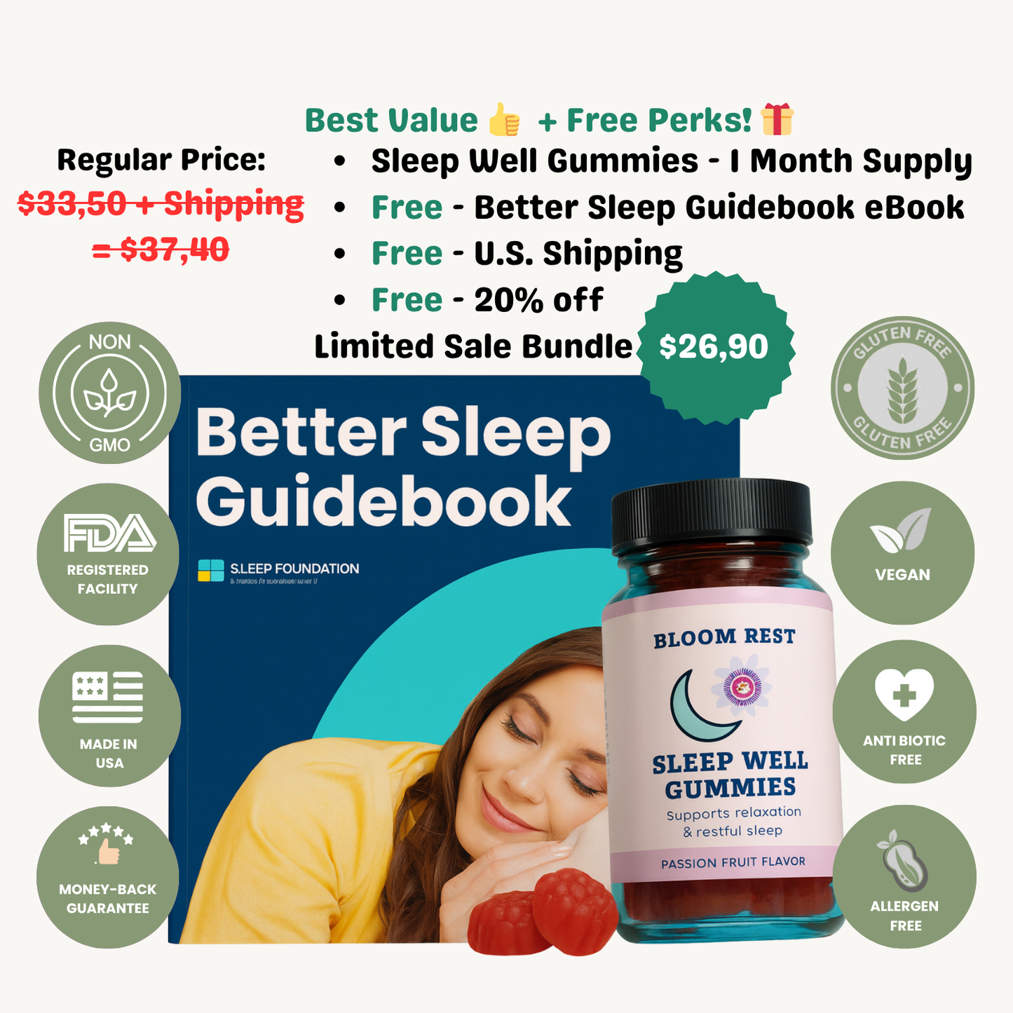 🌙 Better Sleep Starts Tonight. Delicious Gummies. Restful Nights.